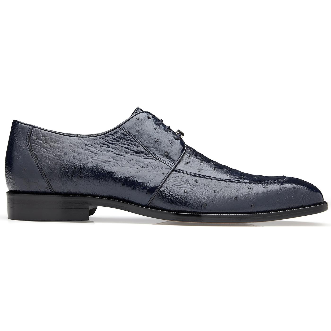 Belvedere Rovigo Navy Genuine Ostrich Lace-up Shoes R20. - $369.90 ...