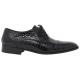 Mauri "Cathedral" 4896 Black Genuine All Over Baby Alligator Lace-up Shoes.