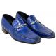 Mauri "Regal" 4894/2 Royal Blue / Burnished Genuine Baby Alligator Hand Painted Loafer Shoes.