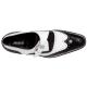 Mauri "Godfather" 3051 Black / White Genuine Body Alligator / Calf Studded Monk Strap Wingtip Shoes.