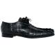Mauri "Jurassic" 3044 Black Genuine Hornback / Baby Crocodile Lace-up Shoes.