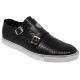 Mauri "Trendsetter" 8592 Black Genuine Lizard Double Monk Strap Loafer Shoes.