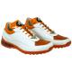 Mauri "Bubble" 8900/2 White / Orange Genuine Baby Crocodile Hand Painted / Patent / Embossed Patent Sneakers.