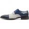 Stacy Adams "Harper" Navy / Grey Double Monk Strap Leather / Canvas Shoes 25355-460