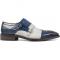 Stacy Adams "Harper" Navy / Grey Double Monk Strap Leather / Canvas Shoes 25355-460