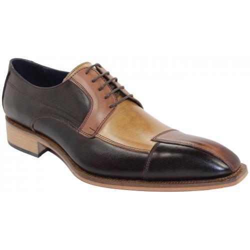 Duca Di Matiste "Torino" Brown / Camel / Cognac Genuine Calfskin Lace-up Shoes