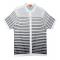 Silversilk White / Black Button Up Knitted Short Sleeve Shirt 8117