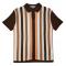 Stacy Adams Brown / Copper / Off-White Button Up Knitted Short Sleeve Shirt 8215