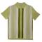 Stacy Adams Sage / Olive / Beige Button Up Knitted Short Sleeve Shirt 8215