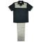 Stacy Adams Black / Grey Egyptian Linen / Cotton Short Sleeve Outfit 8626