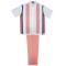 Silversilk Salmon / White Hand Woven Short Sleeve Knitted Outfit 8204