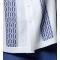 Silversilk Denim Blue / White Hand Woven Short Sleeve Knitted Outfit 8204