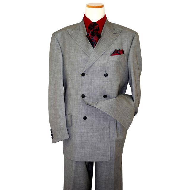 Extrema by Zanetti Grey/Black Double Breasted 130's Wool Suit - $599.90 ...