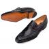 Mezlan "Lisbon" Black Genuine Ostrich Loafer Shoes 4561-S.