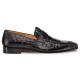 Mezlan "Lisbon" Black Genuine Ostrich Loafer Shoes 4561-S.