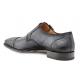 Mezlan "Argentum" Grey Genuine Lizard Cap Toe Dress Double Monk Men’s Shoes