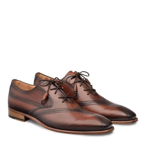 Mezlan Bertone'' Cognac Genuine Calfskin Plain Toe Oxford Shoes 9341 ...