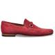 Mezlan "Marcello'' Red Genuine Hand-Burnished Suede Moccasin Shoes 7272.