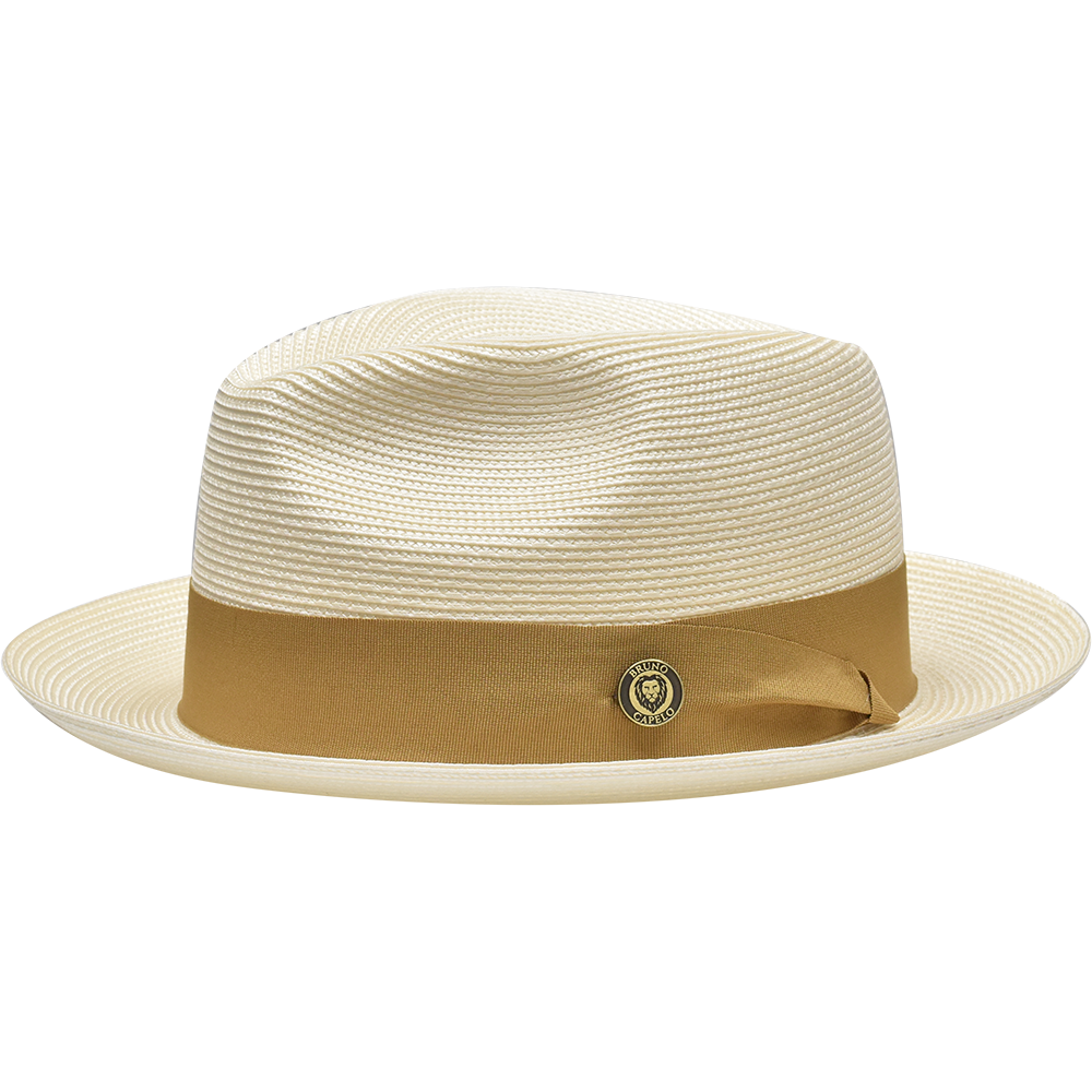 Bruno Capelo Ivory / Cognac Fedora Braided Straw Hat FN-828 - $59.90 ...