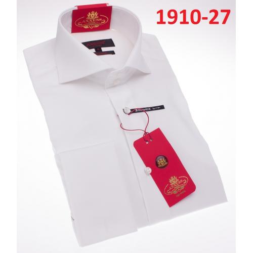 Axxess White Cotton Modern Fit Dress Shirt With Button Cuff 1910-27.