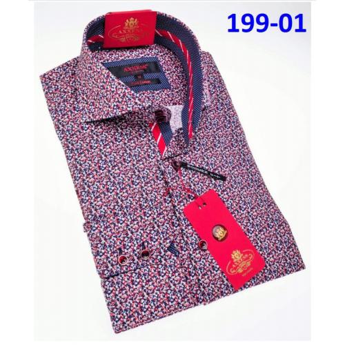 Axxess Classic Multi Color Modern Fit Cotton Dress Shirt With Button Cuff 199-01.