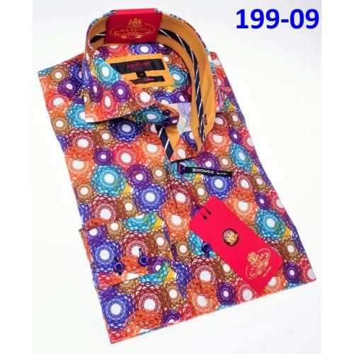 Axxess Classic Multicolor Modern Fit Cotton Dress Shirt With Button Cuff 199-09.