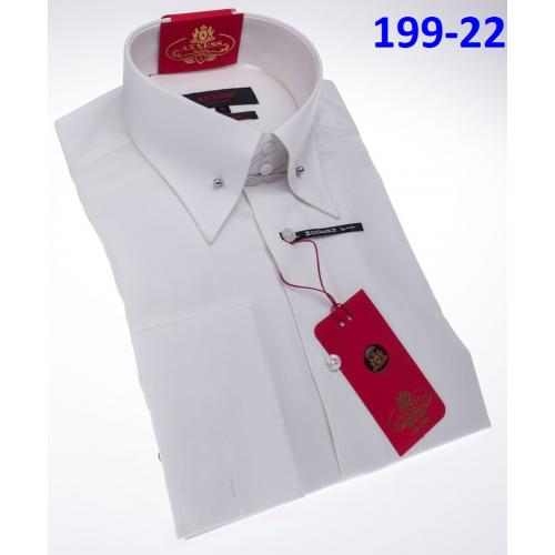 Axxess Classic White Modern Fit Cotton Dress Shirt With French Cuff 199-22.