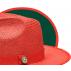 Bruno Capelo Red / Dark Green Bottom Flat Brim Straw Fedora Hat KI-507.