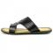 Encore By Fiesso Black Open Toe Leather Slide Sandals FI4048