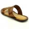Encore By Fiesso Brown Open Toe Leather Slide Sandals FI4048