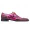 Mauri "Godfather" 3051 Ruby Red / Fucsia Genuine Body Alligator / Calf Studded Monk Strap Wingtip Shoes.