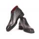 Paul Parkman "791GRY14" Grey Burnished Hand-Painted Genuine Calfskin Oxford Ankle Boots