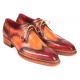 Paul Parkman ''8506-CML'' Red / Camel Genuine Leather Wingtip Derby Shoes