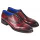 Paul Parkman "79BRD68" Bordeaux Burnished Genuine Italian Calfskin Welted Cap Toe Oxford Shoes