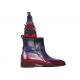 Paul Parkman "955MIX32" Navy / Burgundy Hand-Painted Calfskin Single Strap Jodhpur Boots