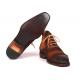 Paul Parkman "644BRW17" Antique Brown Burnished Genuine Suede Cap Toe Oxford Ankle Boots