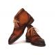 Paul Parkman "644BRW17" Antique Brown Burnished Genuine Suede Cap Toe Oxford Ankle Boots