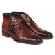 Paul Parkman "9735GBN" Olive / Brown / Navy Italian Calfskin Rubber Soled Oxford Wingtip Boots