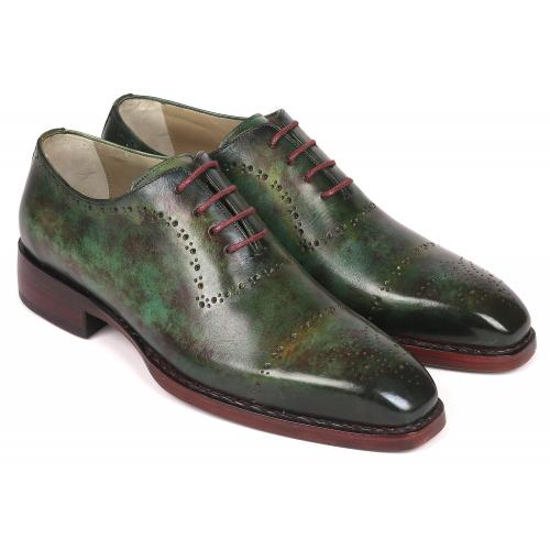 Paul Parkman "56GRN37" Green Marble Genuine Italian Calfskin Oxford Shoes