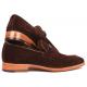 Paul Parkman "64HB36" Brown Genuine Suede Slip-On Shoes