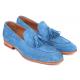 Paul Parkman "BLU32FG" Blue Genuine Suede Tassel Loafers