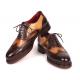 Paul Parkman "027-BJBRW" Brown / Beige Genuine Calfskin Wingtip Oxford Shoes