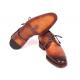 Paul Parkman "5254BRN'' Brown Genuine Calfskin Embossed Leather Derby Shoes