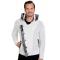 LCR White / Grey Modern Fit Wool Blend Faux Fur Hooded Cardigan Sweater 6215