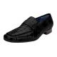 Belvedere "Natale" Black Genuine Genuine Crocodile and Ostrich Shoes 1029.