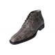 Belvedere "Racer" Grey Genuine Crocodile Patchwork Chukka Ankle Boots R17P.