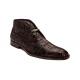 Belvedere "Racer" Chocolate Brown Genuine Genuine Crocodile Patchwork Chukka Ankle Boots R17P.