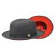 Bruno Capelo Charcoal Grey / Red Bottom Australian Wool Fedora Dress Hat PR-306