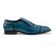 Belvedere "Corey" Antique Blue Safari Genuine Ostrich / Italian Calf Oxford Shoes 1618.