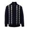 Silversilk Black / Silver Grey Woven Zip-Up Cardigan Sweater 9123